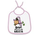 Babero bebé quiere galleta. Regalo original personalizado para tu bebé. Medidas 24 x 29 cm.