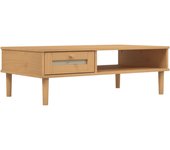 vidaXL Mesa de centro SENJA aspecto ratán madera 100x55x33 cm Marrón, Blanco, Negro Mesita de Salón o Comedor o Auxiliar Mesa de Café Meuble Salón