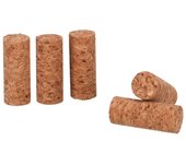 Tradineur - Pack de 5 tapones cilíndricos de corcho para botellas, garrafas, botes, frascos, bar, restaurante, vino, aceite, 19 x 19 x 50 mm