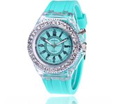 LED Light Flash Luminous Watches Women Men Boys Girls Silicone Wrist Watch Fashion Rhinestone Clock Kids Children Relogio Saati