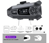 A1 Motorcycle Headset Bluetooth 5.3 EQ Helmet Headphones Wireless Handsfree FM Radio Music Player with LCD Screen