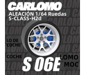Carlomo 1/64 S-Class Model Car Wheels With Rubber Tires Brake Disc Assembly Rims Refitting Parts for Model Vehicle 4pcs Set