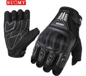 SUOMY Summer Motorcycle Fingerless Gloves Accessories Hard Shell Protective Half Finger Bicycle Cycling Gloves Motocross Guantes