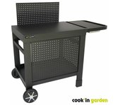 Mesa de barbacoa Cook'in Garden Reva 110 Premium Acero Jardín Negro 108 x 55 cm