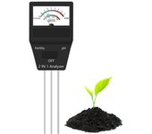 Probador de suelo 2 en 1, detector de fertilidad de elementos del suelo, medidor de pH del suelo, kits de herramientas de jardinería para el curado de Plantas, ideal para Jardín, Granja, patio, pecado Pilas.