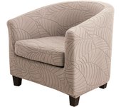 Tub Club Armchair Covers Leaves Jacquard Bar Chair Cover Solid Color Relax Single Sofa Slipcovers with Seat Cushion Cover Home