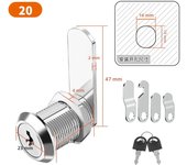 16/20/25/30mm Cam Lock Set Door Cabinet Mailbox Drawer Cupboard Locker Etc,It Comes with 2 Keys and 4 Different Lock Plates