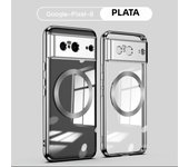 For Google Pixel 9 8 7 Pro 8A Magsafe Transparent Electroplating Soft Silicone Magnetic Wireless Charging Shockproof Back Cover