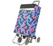 Carro de la compra de 4 ruedas azul rosa y negro 40 Litros