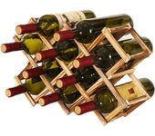 Soporte para Botellero de Madera Plegable, Organizador de Almacenamiento de Vino, Almacenamiento de Botelleros para Exhibición de Vinos, Barra de Bar, Cerveza, Cocina Casera
