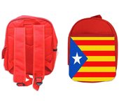 PACK MOCHILA ROJA Y ESTUCHE CATALUÑA BANDERA EMBLEMA LOGO school material independencia libertad catalan