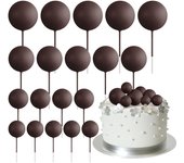 20 Pcs Ball Cake Topper Decorations Mini Balloons Cake Topper Sticks Orange Balls for Wedding Birthday Aniversary Cake Decoratio