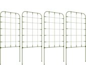 Outsunny Juego de 4 Enrejados de Jardín Soportes para Plantas Trepadoras con Marco de Acero para Frutas Verduras Flores 40x90 cm Verde