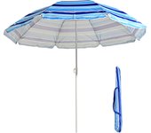 S7 STAR Sombrilla Playa Multicolor, Sombrilla Plegable Grande 220cm, Sombrilla Ligera con Bolsa Transporte, Protecciíon UV 50 Sombrilla Exterior con Tubo Aluminio, Ideal para Aire Libre / Playa/ Verano