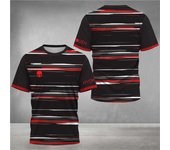 2025 Summer Loose Men's Tennis T-Shirt Fashion Striped Printed O-Neck Short Sleeve T-Shirts Breathable Quick-Drying Sports Tops
