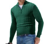 Streetwear Mens Half Zipper Pullover Sweaters Long Sleeve Knitted Solid Color Sweaters Men Oversized Breathable Sweater Men