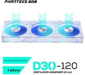 Phanteks D30-120 case 120mm Fan Regula/ Reverse Airflow 4pin PWM, 30mm Thick/ four-sided Magic Color Wireless Stitching