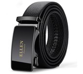 Men's Ratchet Genuine Leather Dress Belt, Black Belt Suitable For Suits, Jeans, Perfect For All Daily Occasions, Formal Dress