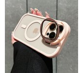 Glass Camera Protection Stand Holder Case For iPhone 16 15 14 Plus 12 13 11 Pro Max Magsafe Magnetic Wireless Charge Back Cover