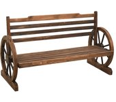 vidaXL Banco de jardín madera maciza de abeto 112 cm