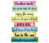 ORIGEN Home Decor - Adorno pared vacation mode  Adorno Pared  Placas De Madera Azul - 60x0x40 cm 29673