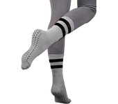 Calcetines grises antideslizantes para mujer, calcetines para yoga, pilates, calcetines cómodos para casa y hospital para niñas