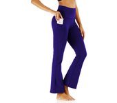 Womens High Waist Flare Leggings with Pockets Tummy Control Yoga Pants Casual Wear Premium Activewear