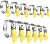 SOMY Abrazaderas de Tubería 24 Piezas Abrazaderas de Manguera Abrazadera de Manguera Ajustable Abrazaderas de Tubería Ajustables Clips de Sujeción Abrazaderas de Acero Inoxidable para Tubo de Combustible de Agua Tanque de Gas 6 Tamaños Alfombra y Felpudo