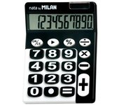 Milan Calculadora de Sobremesa 8 Digitos - Teclas Grandes - Apagado Automatico - Negro / Blanco