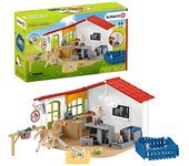 Schleich 42502 Farm World Play Set - Clínica veterinaria con mascotas, juguetes a partir de 3 años