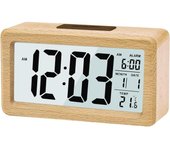 Reloj despertador digital de madera, reloj despertador LCD, reloj digital sin tictac con fecha, temperatura, función de repetición, reloj digital para dormitorio, mesita de noche, hogar, oficina