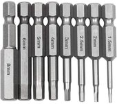 puntas de destornillador de vástago hexagonal, puntas de destornillador de vástago hexagonal de 1/4 de pulgada, puntas de destornillador de acero S2 magnéticas largas con 8 tamaños diferentes para destornilladores eléctricos