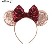 Disney Colorful Sequins Bows Mickey Mouse Ear Headband for Adults Festival Party Hair Accessories Women Girls Rainbow Hairbands