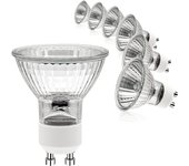 Paquete de 6 bombillas GU10, Luz Blanca Cálida, regulables, GU10 C, 120 V, 50 W, para calientadores de Cera, Luces de Riel y Campanas extractoras.