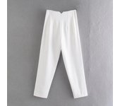 TRAF Office Wear High waist Pants for Women Formal Pants Office outfits Pencil Trousers Black Pink White Fashion Ladies Pants