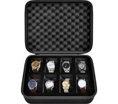 8 Slots Watch Box Organizer/Men Watch Display Storage Case Fits All Wristwatches and Smart Watches up to 42mm