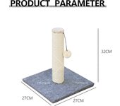 Rascador para gatos, rascador con bolas de peluche y hierba gatera, rascador de cartón para montar en la pared, juguete para gatos para proteger muebles, color blanco