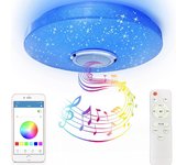 Plafonnier LED 36W Regulable, Alto Parlante Bluetooth, Lumière avec Télécommande/App Control, Changement de Couleur RGB, Lampe de Plafond pour Cuisine, Chambre, Salle de Bain, Salon, d'Enfants Ø 30cm [Clase Energética A]