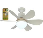 Ventiladores de techo con luces y control remoto, ventilador de techo de 30 W con luz regulable, ventilador de techo silencioso de 6 aspas, 3 temperaturas de color, 3 velocidades