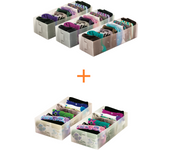 Organizadores Jocca de cajón cuadrado o rectangular con medidas de altura universal, recortable y plegable, fabricado 100% con polipropileno transparente de gran resistencia.  Sets ideales para ganar espacio en tu armario.