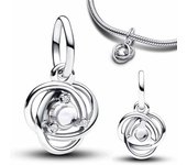 Silver Colour Birthstone Pendant Fit Pandora Charms Silver Colour Original Bracelet for Jewelry Making