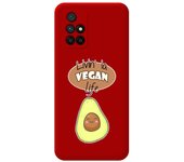 Funda Silicona Líquida Roja para Xiaomi Redmi 10 (2021/2022) diseño Vegan Life Dibujos