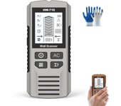Detector de metales y paredes portátil multifuncional, escáner de potencia para cables y tuberías, detector de vigas 5 en 1, detector de tuberías de metal, apto para detectar metales, cables y madera (rojo)