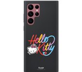 Funda original compatible con Samsung Galaxy S22 Ultra Negro con un diseño de Hello Kitty Caligrafica