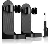 Soporte para cepillo de dientes eléctrico, organizador de cepillos de dientes montado en la pared, clip de almacenamiento para cepillos de dientes sónicos con adhesivo, soporte para cepillos de dientes sónicos, 2 piezas, ahorro de espacio
