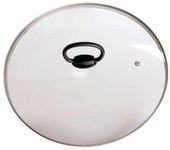 Tradineur - Tapa para olla de vidrio templado y acero inoxidable, modelo universal, incluye pomo plegable, válvula para salida de vapor, apta para lavavajillas, Ø 24 cm