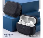 Leather Texture Case for Apple Airpods 1 2 3 4 Pro Air Pods Wrieless Bluetooth Earphone Protective Cover Anti-lost Headphone Bag