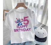 Stitch T-shirt 2025 Children Birthday Number 123456789 10 11 12 13 14 Kids Tee Top Summer Casual Clothes Boutique Boy Girl Gifts