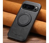 SUTENI PU Leather Oil Wax Compatible Wireless Charging Phone Case 360° Rotating Stand Buckle For Google Pixel 9XL 8Pro 7A 6