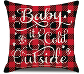 Christmas Cushion Covers 45x45 cm Farmhouse Xmas Decor Red Black Buffalo Plaids Santa Pillow Cover Winter Holiday Decorations